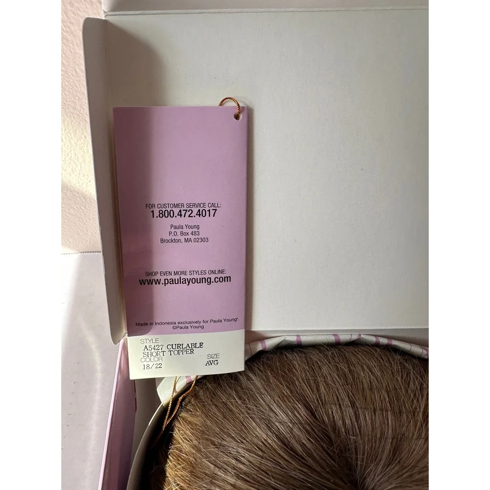 Paula Young Curlable Short Topper A5427 Color 18/22 Brown Blonde Hairpiece